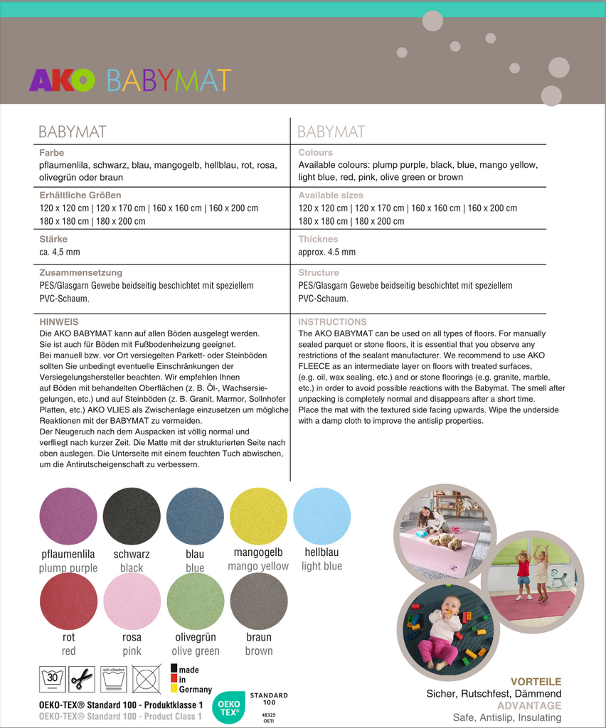 Ako Krabbelmatte - Babymatte plum-purpl