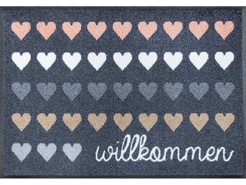 Willkommen Herzen wash + dry Fußmatte