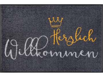Willkommen Krone wash + dry Fußmatte