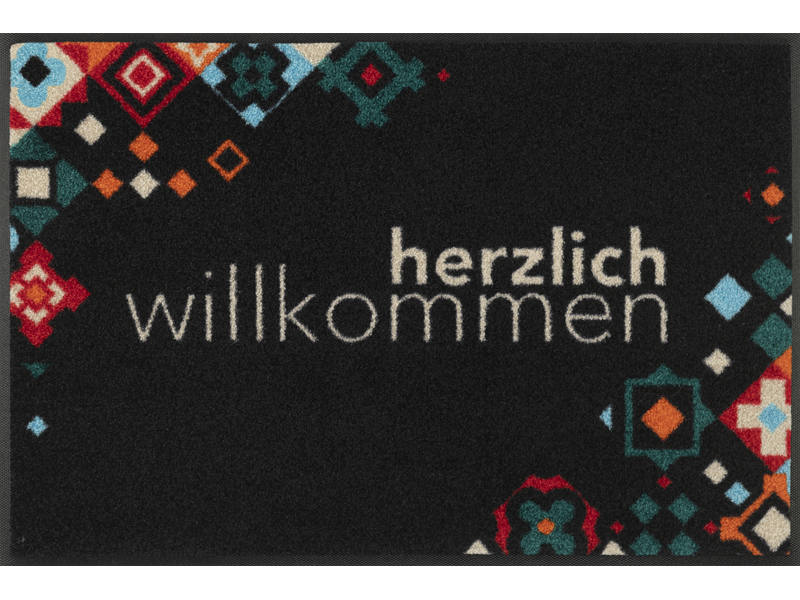 Willkommen Mosaik bunt wash + dry Fußmatte