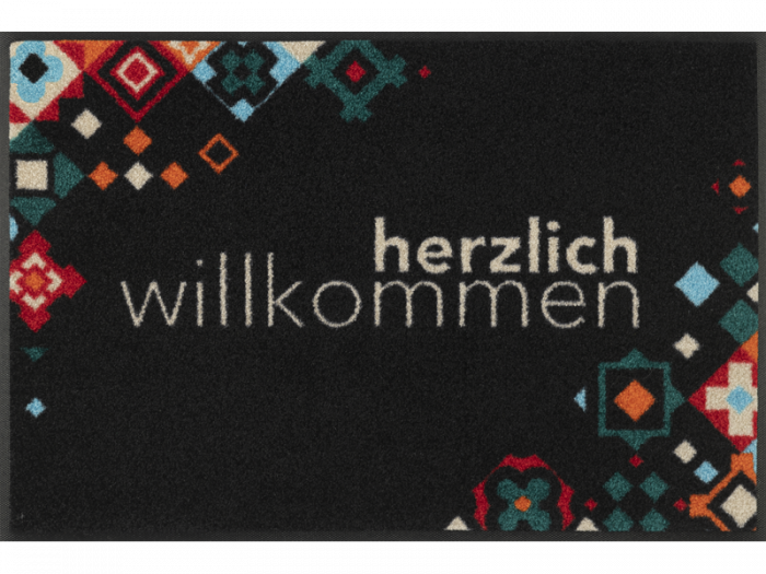 Willkommen Mosaik bunt wash + dry Fußmatte