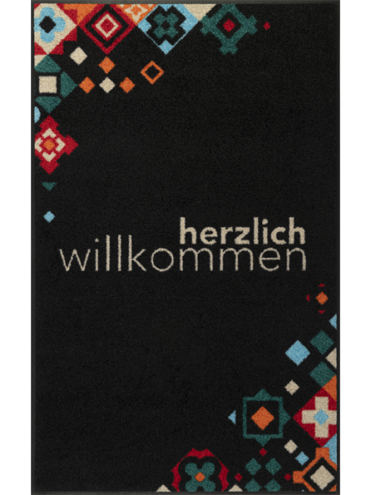 Willkommen Mosaik bunt wash + dry Fußmatte