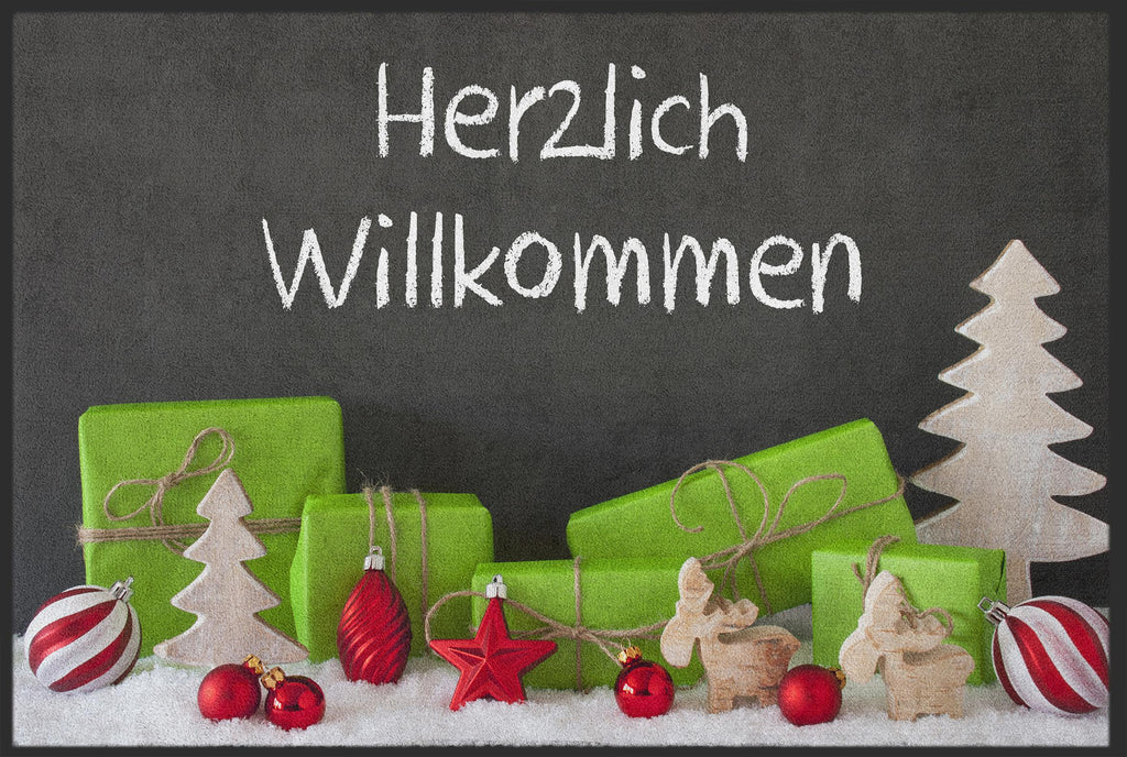 Fussmatte Herzlich Willkommen Weihnachten 10104-Logomatten Welt