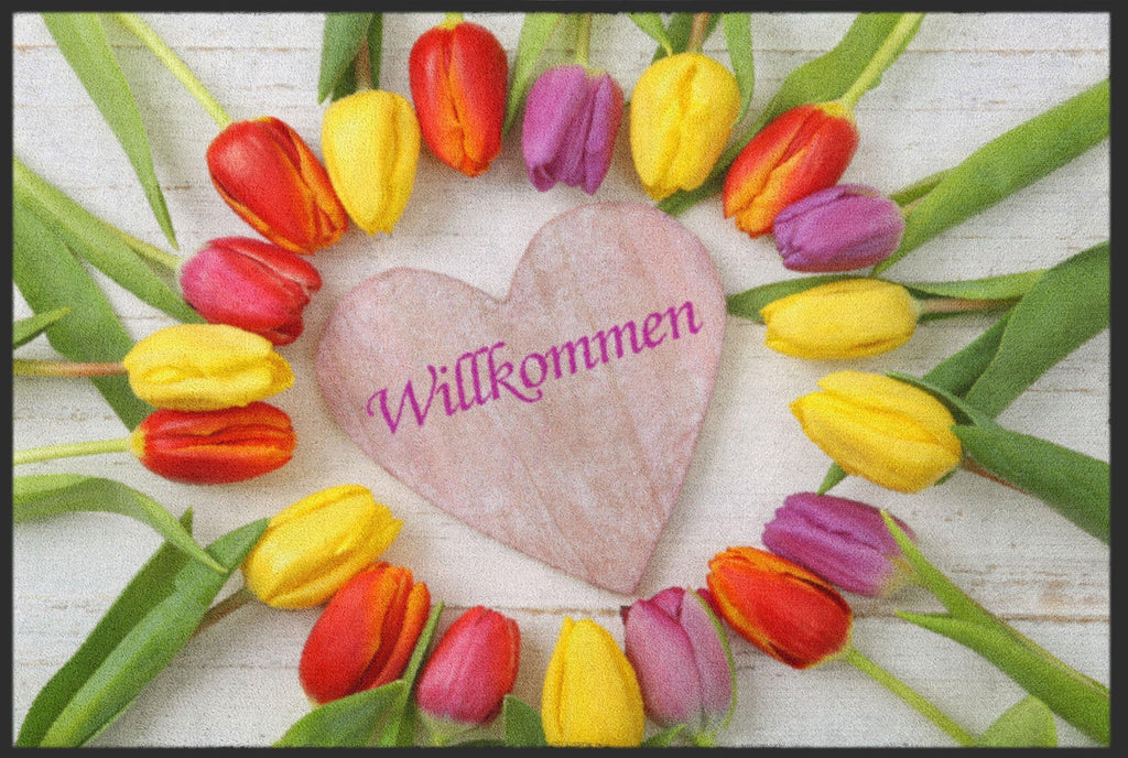 Fussmatte Willkommen Tulpen 4152-Logomatten Welt